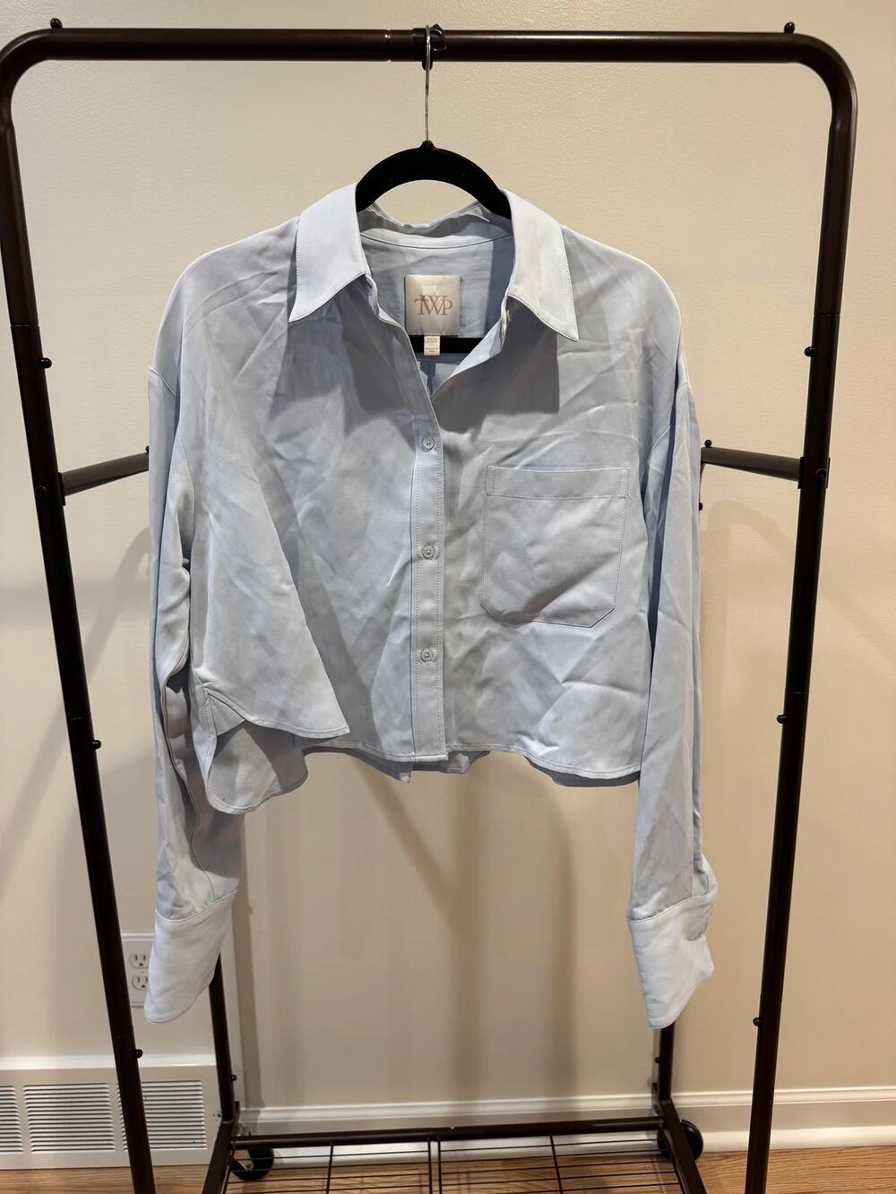 TWP Soon To Be Ex Linen Viscose Blend Crop Shirt size XS/S